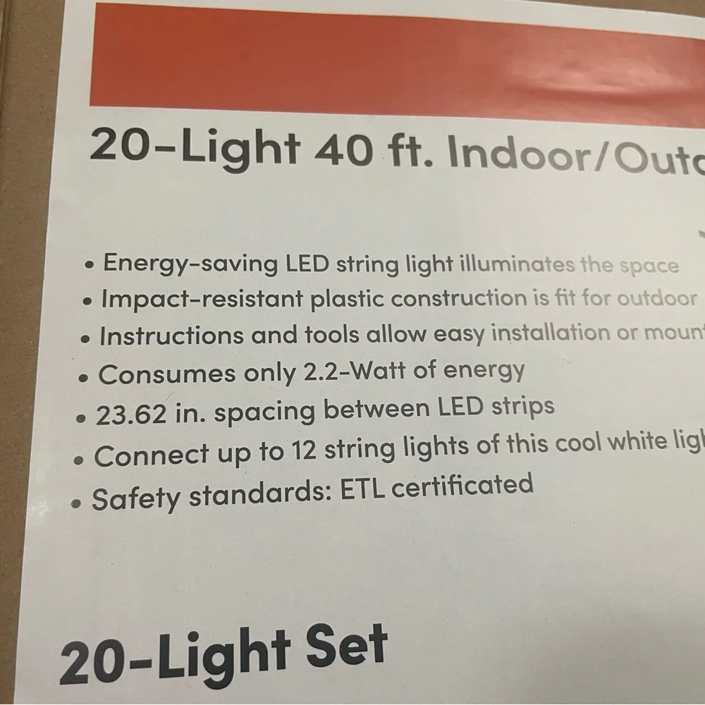 Enjoy Lighting 20-light Set 40’ LED Snowfall String Indoor/ Outdoor Blinking NEW